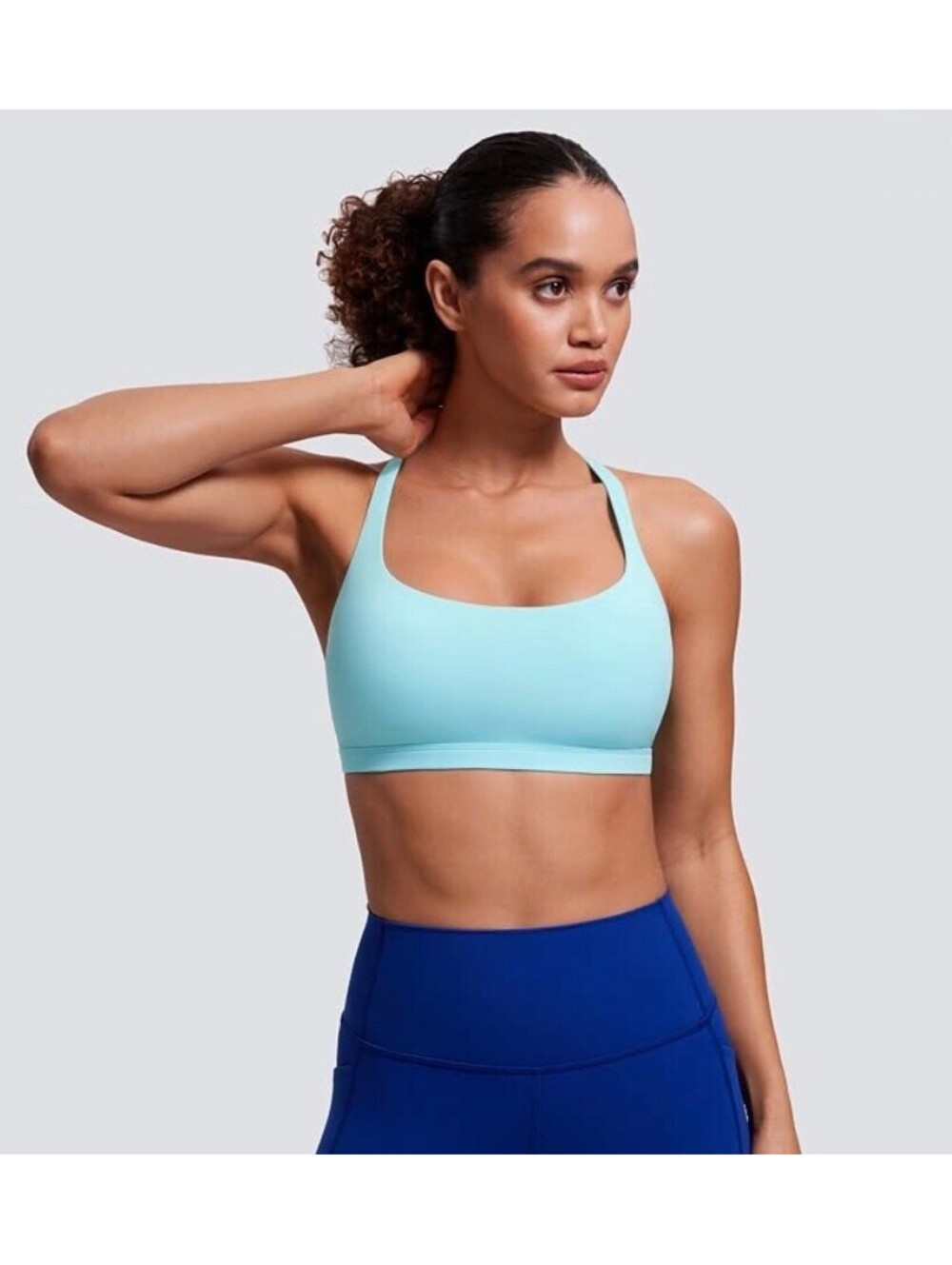 CRZ YOGA Strappy Back Sports Bra - Hydra Blue - Size S
